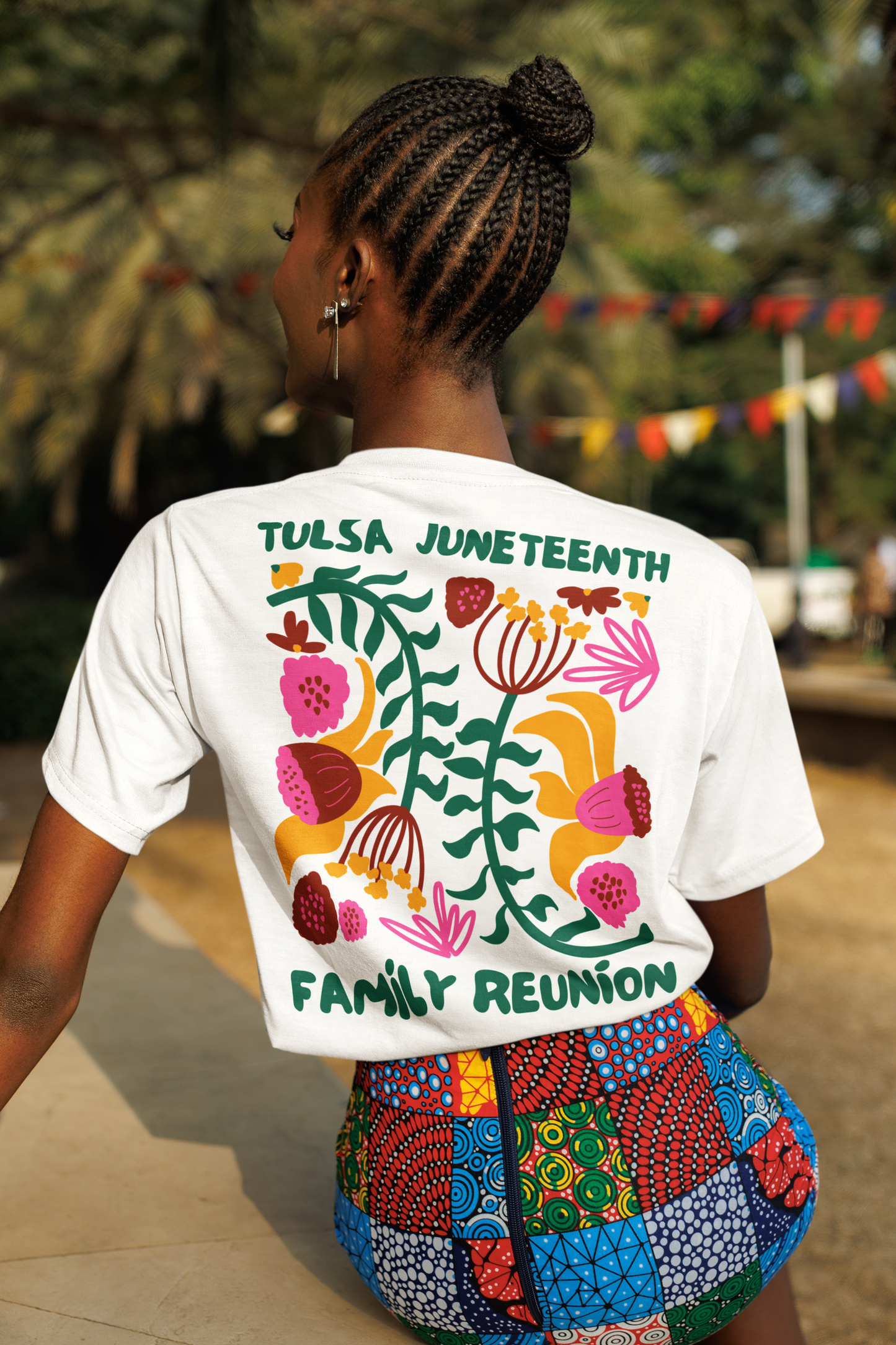 OFFICIAL 2025 TULSA JUNETEENTH FLORAL PRINT TEE